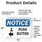 Signmission Push Button (Left Arrow) Sign With Symbol, 14 in W x Rectangle, Vinyl Decal OS-2PACK-NS-D-1014-L-17922 - alternate 6